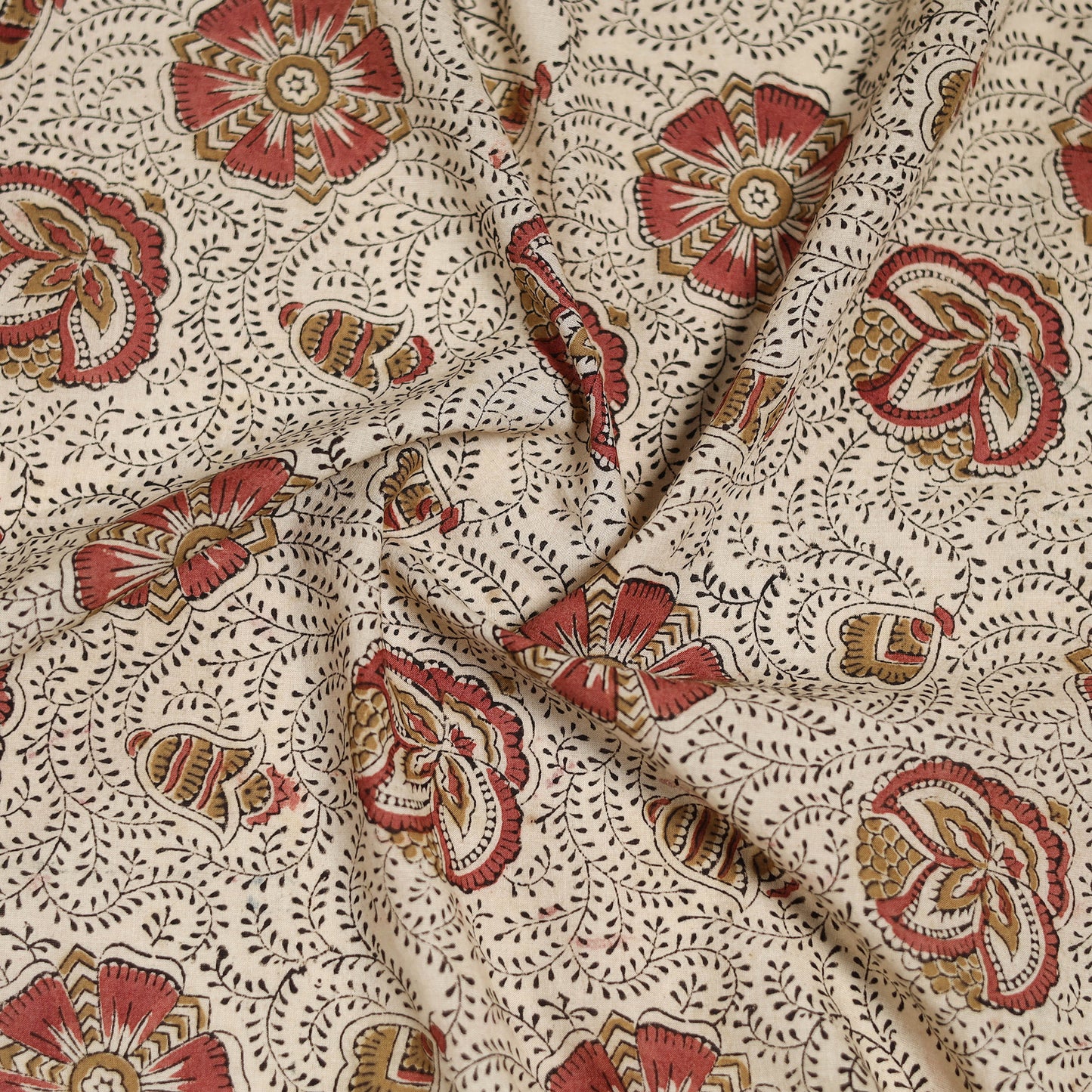 Pedana Hand Block Print Natural Dyed Cotton Kalamkari Scarf 50