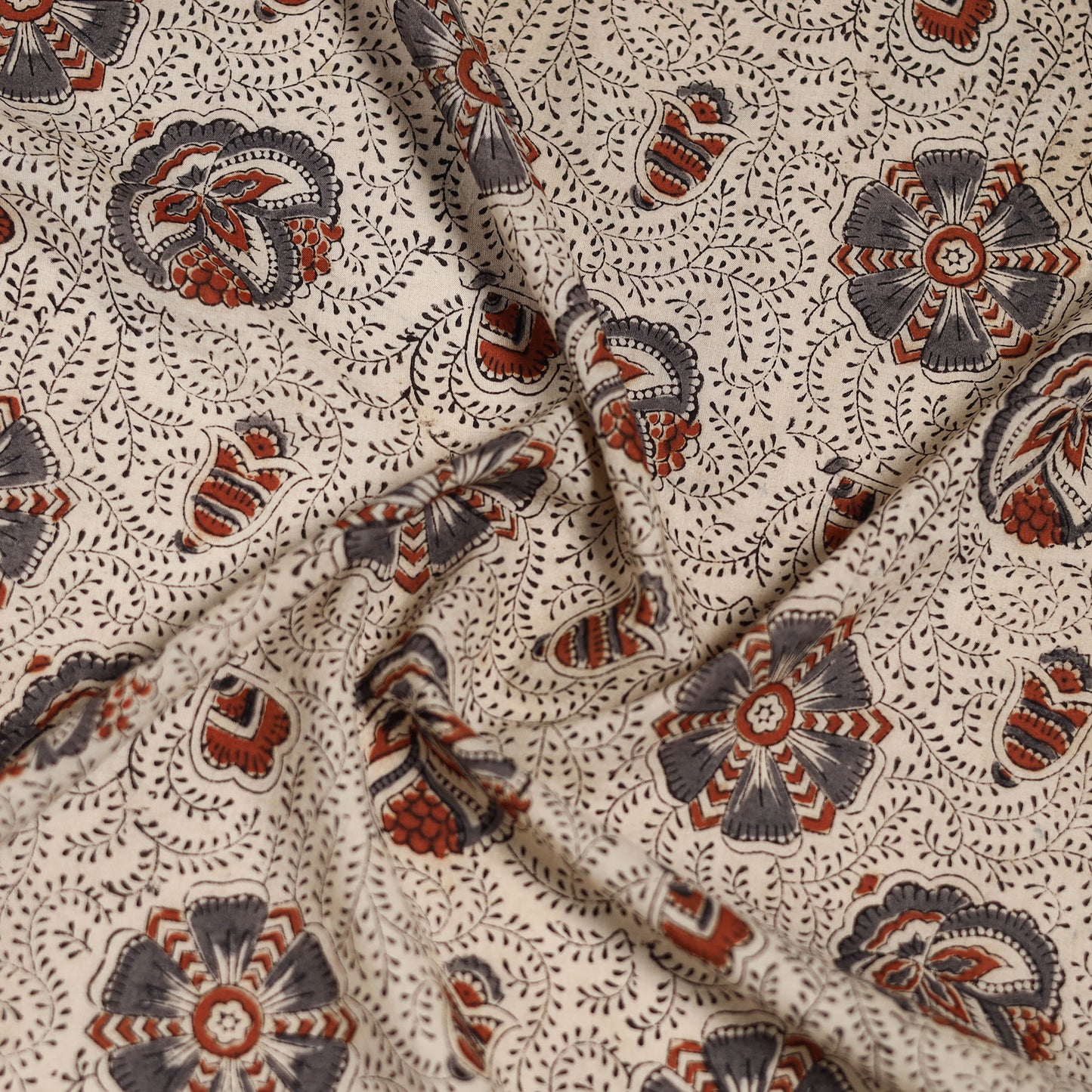 Pedana Hand Block Print Natural Dyed Cotton Kalamkari Scarf 49