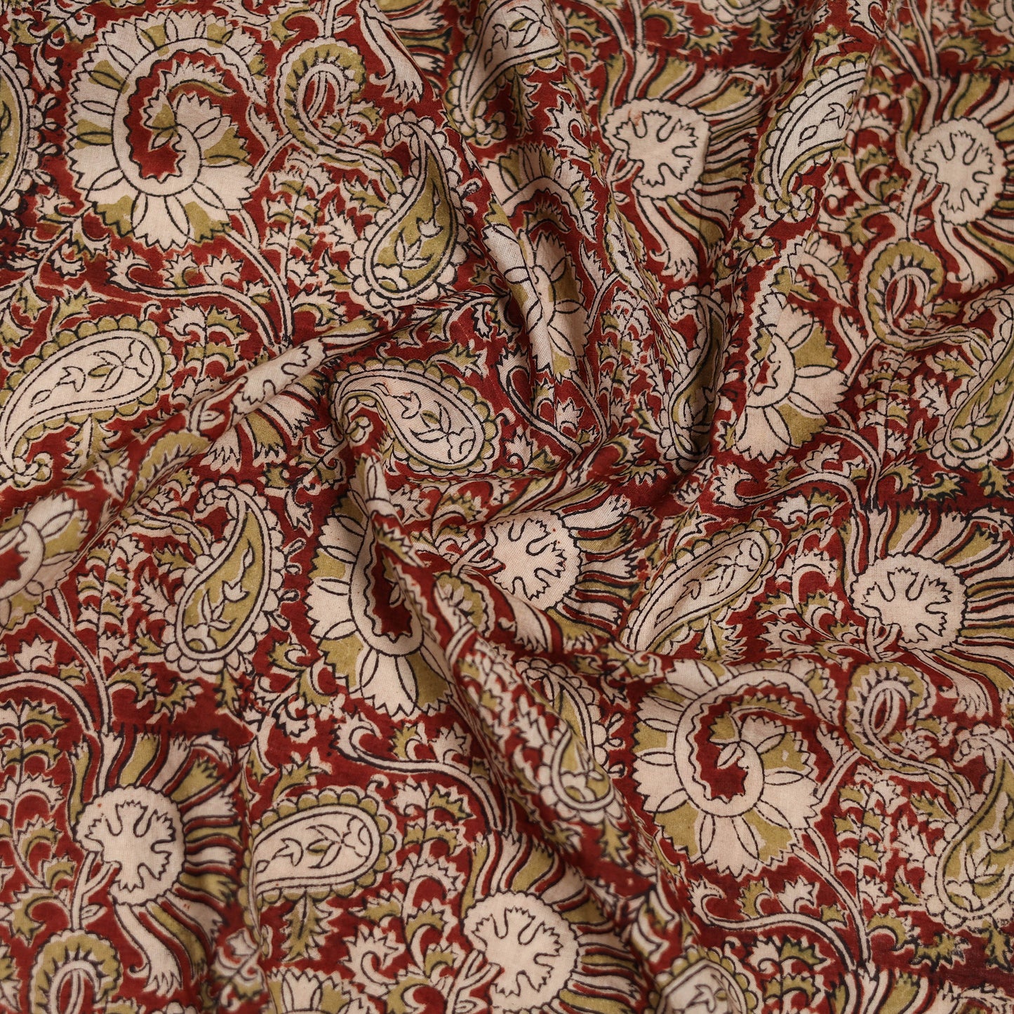 Pedana Hand Block Print Natural Dyed Cotton Kalamkari Scarf 46