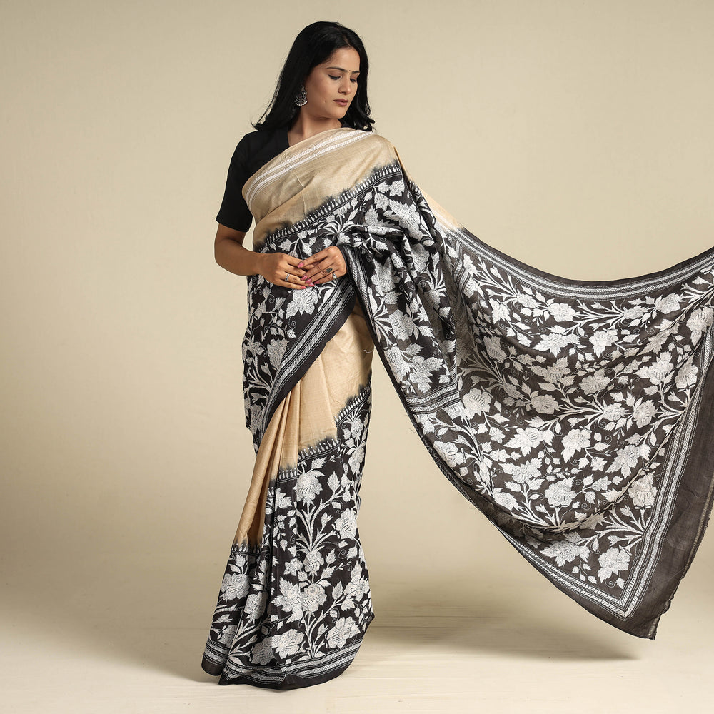 Kantha Embroidery Saree