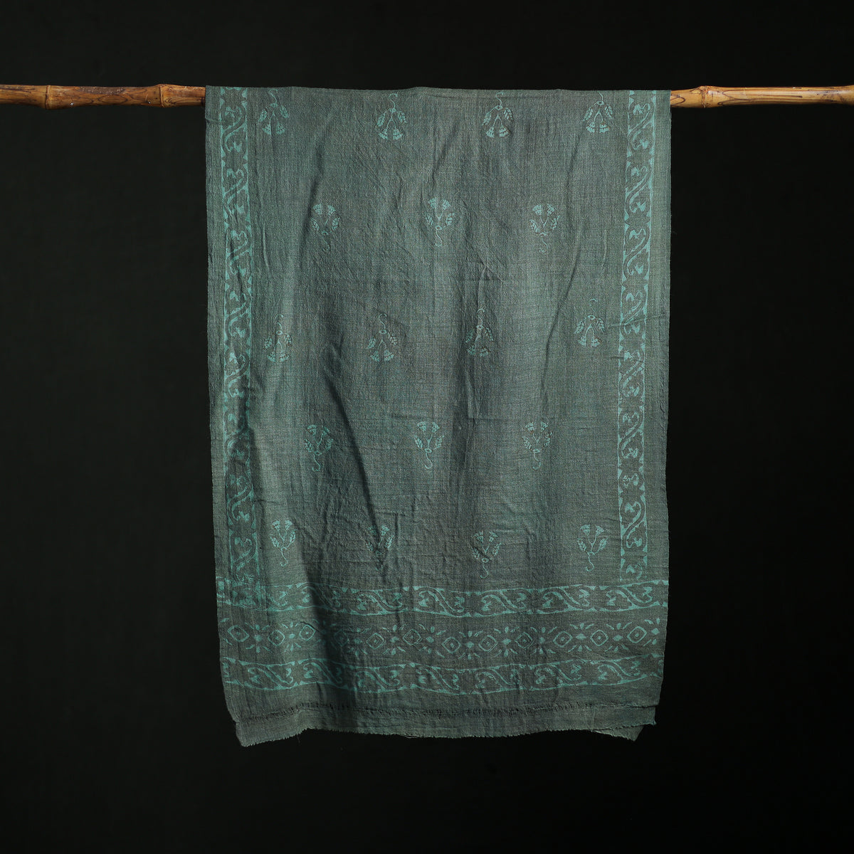 Pure Merino Wool Hand Block Akola Print Stole 28
