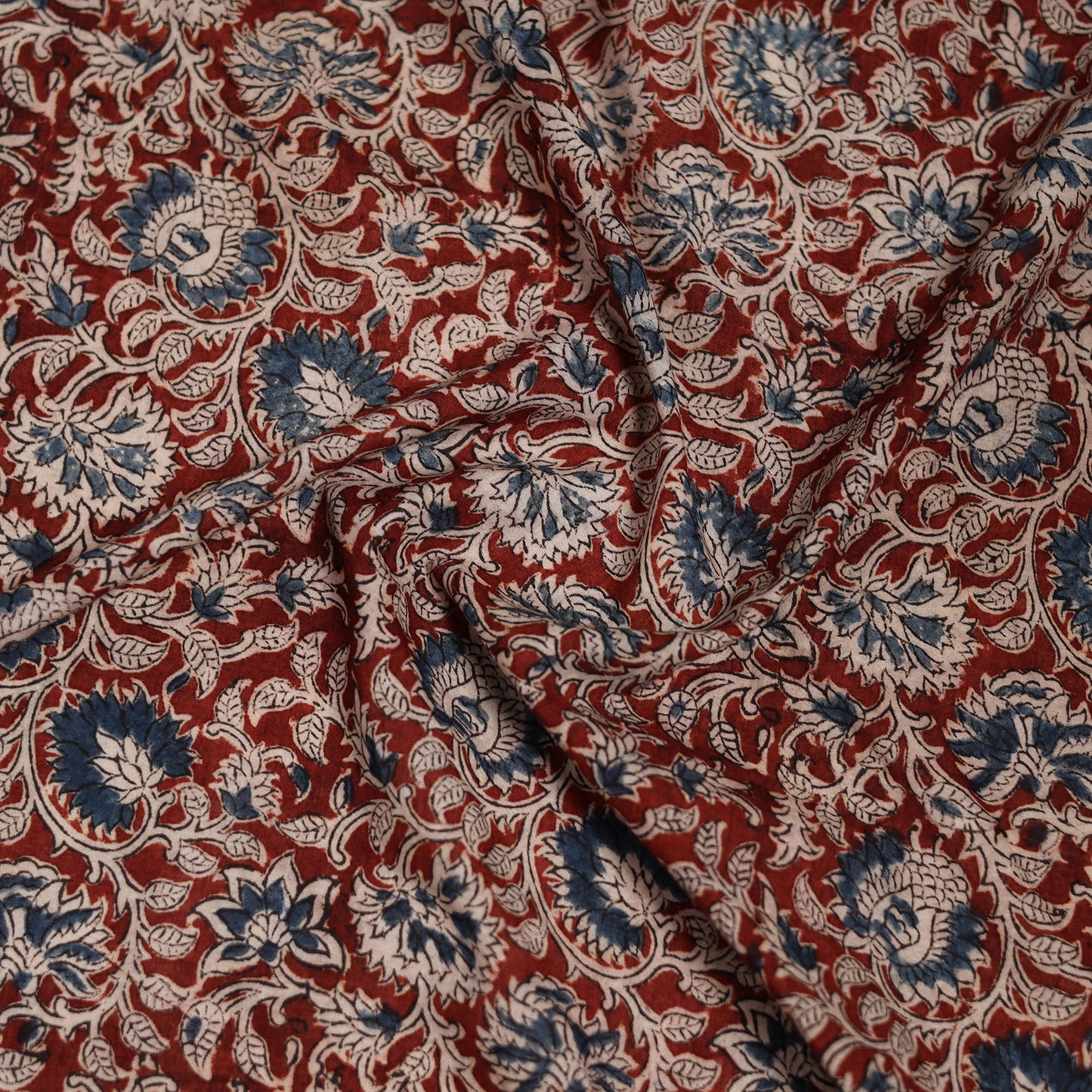 Pedana Hand Block Print Natural Dyed Cotton Kalamkari Scarf 45