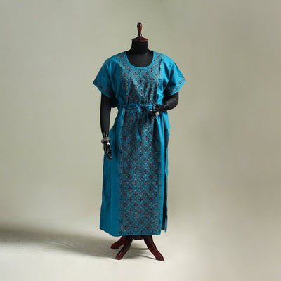 Bengal Kantha Hand Embroidery Cotton Long Kaftan 55