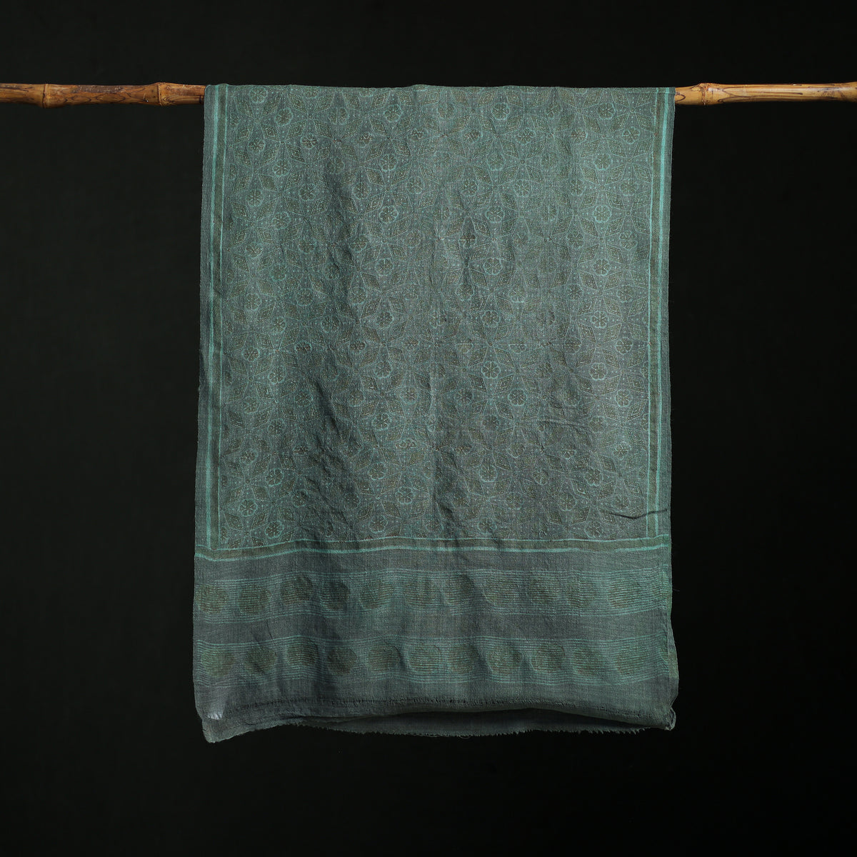 Pure Merino Wool Hand Block Akola Print Stole 30
