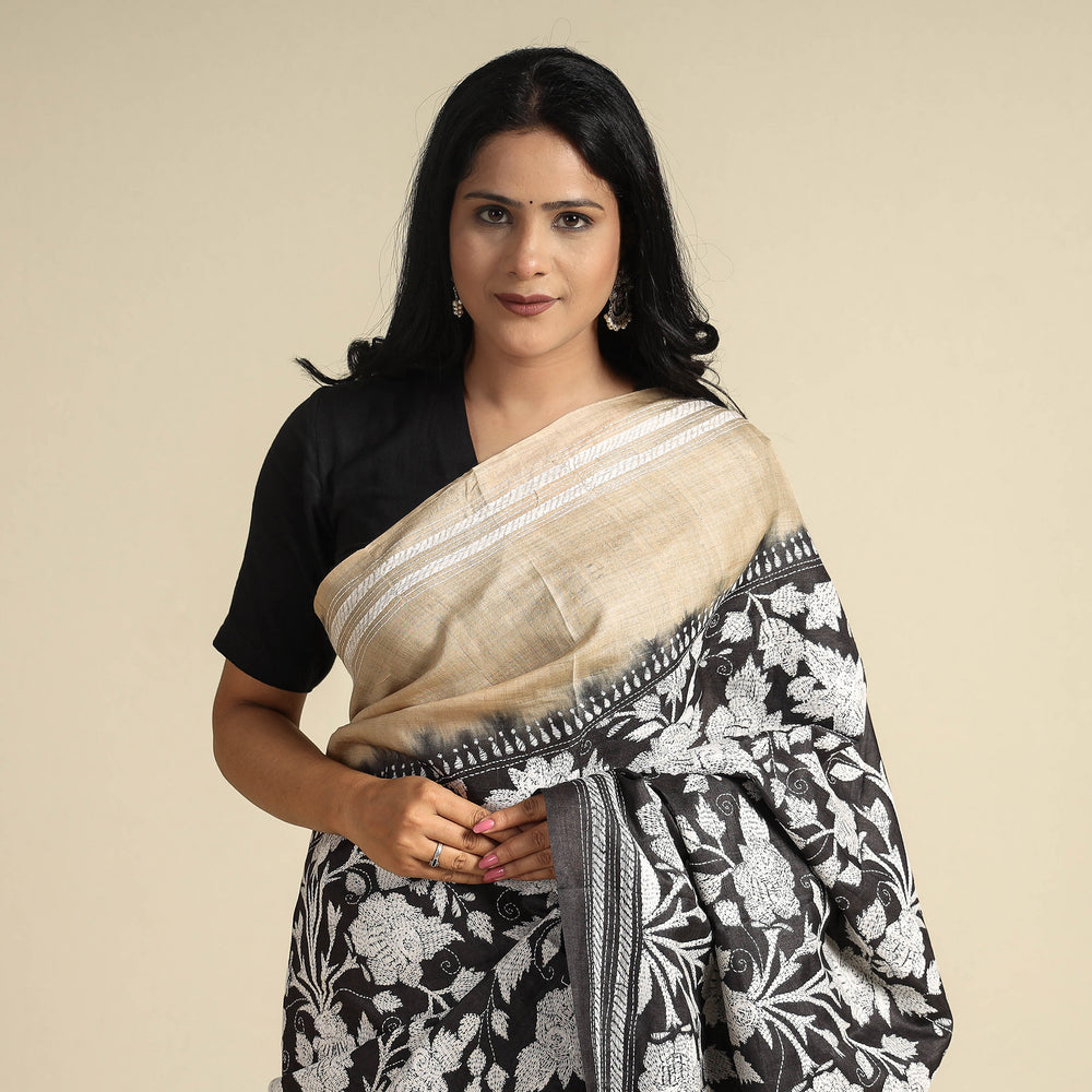 Kantha Embroidery Saree