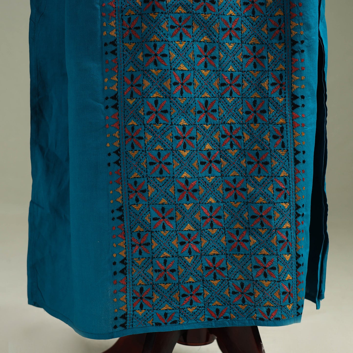 Bengal Kantha Hand Embroidery Cotton Long Kaftan 55