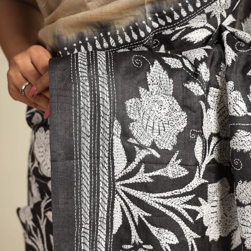 Kantha Embroidery Saree