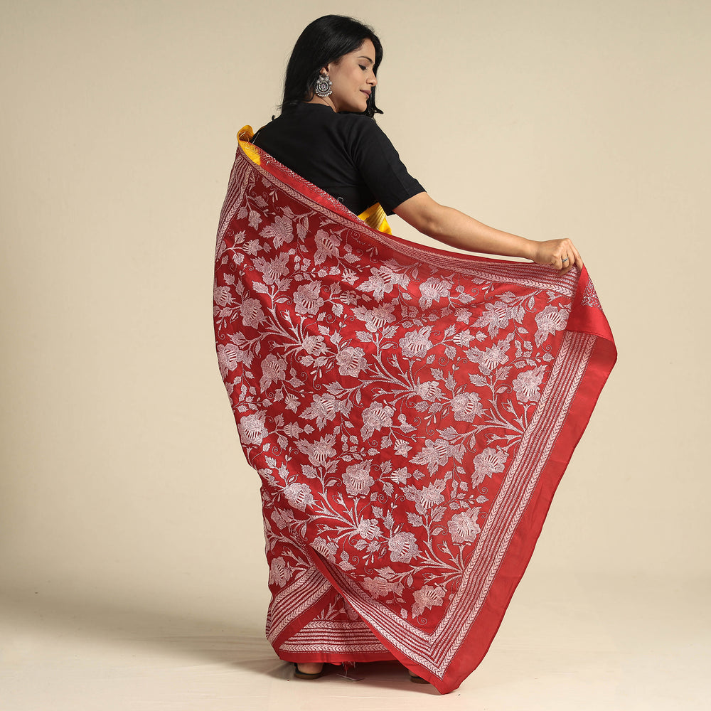 Kantha Embroidery Saree