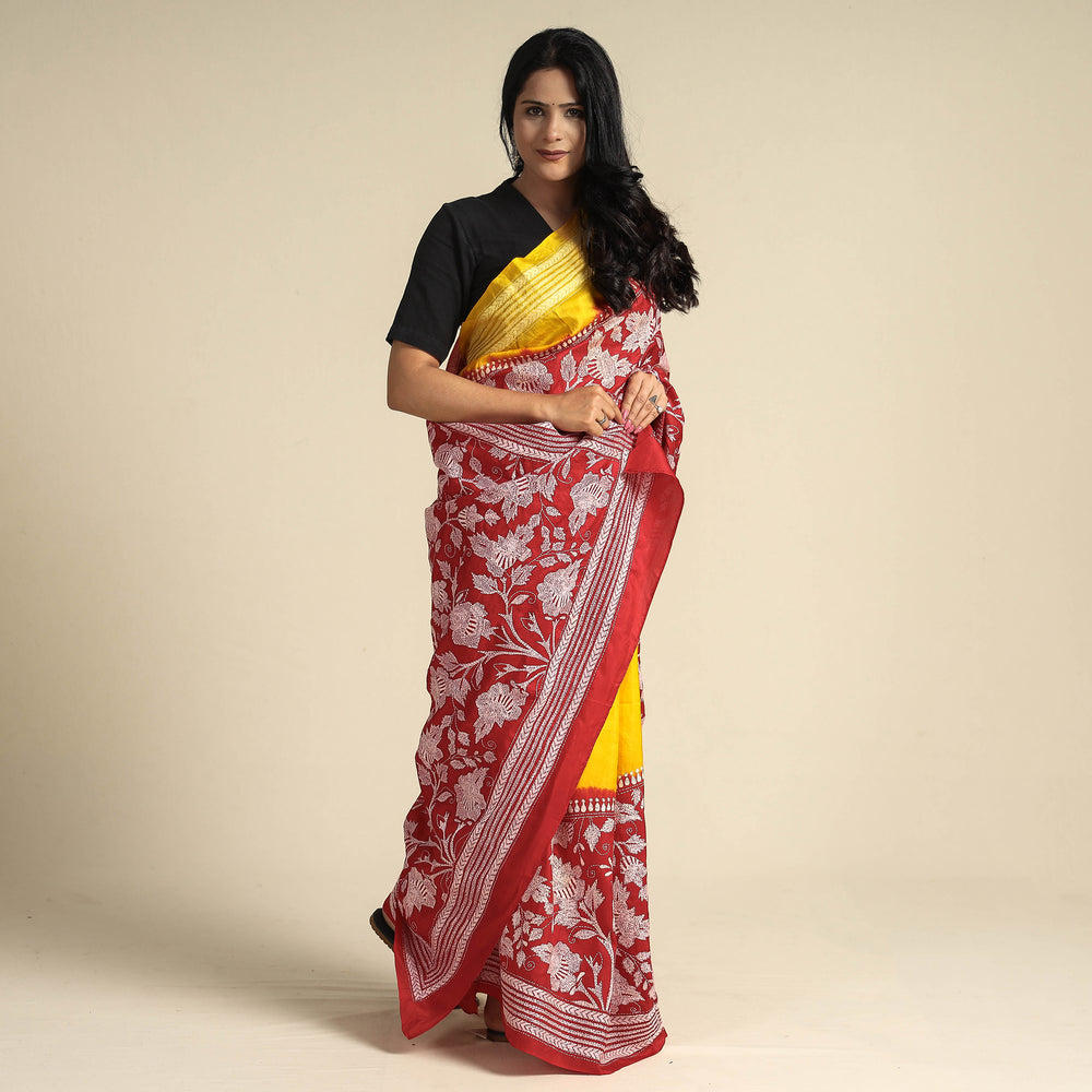 Kantha Embroidery Saree