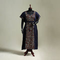 Blue - Bengal Kantha Hand Embroidery Cotton Long Kaftan 57