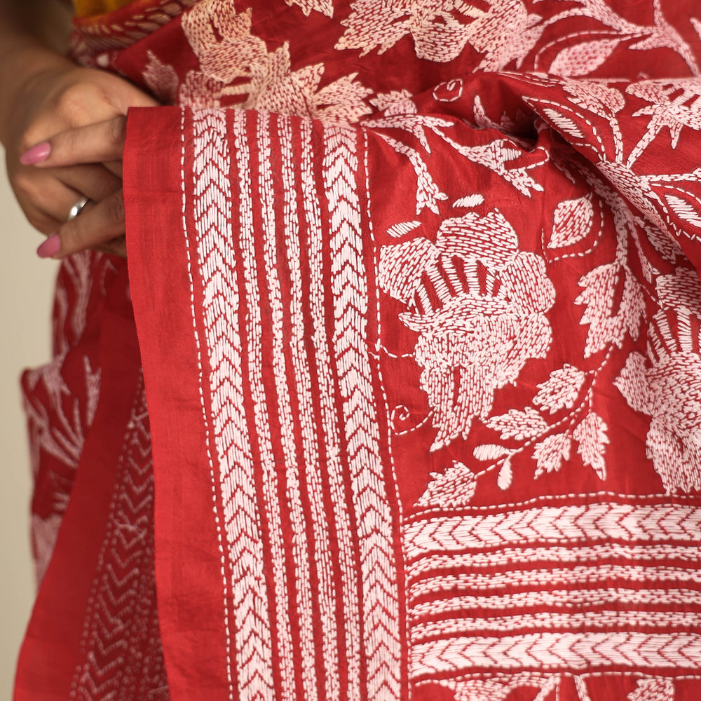 Kantha Embroidery Saree