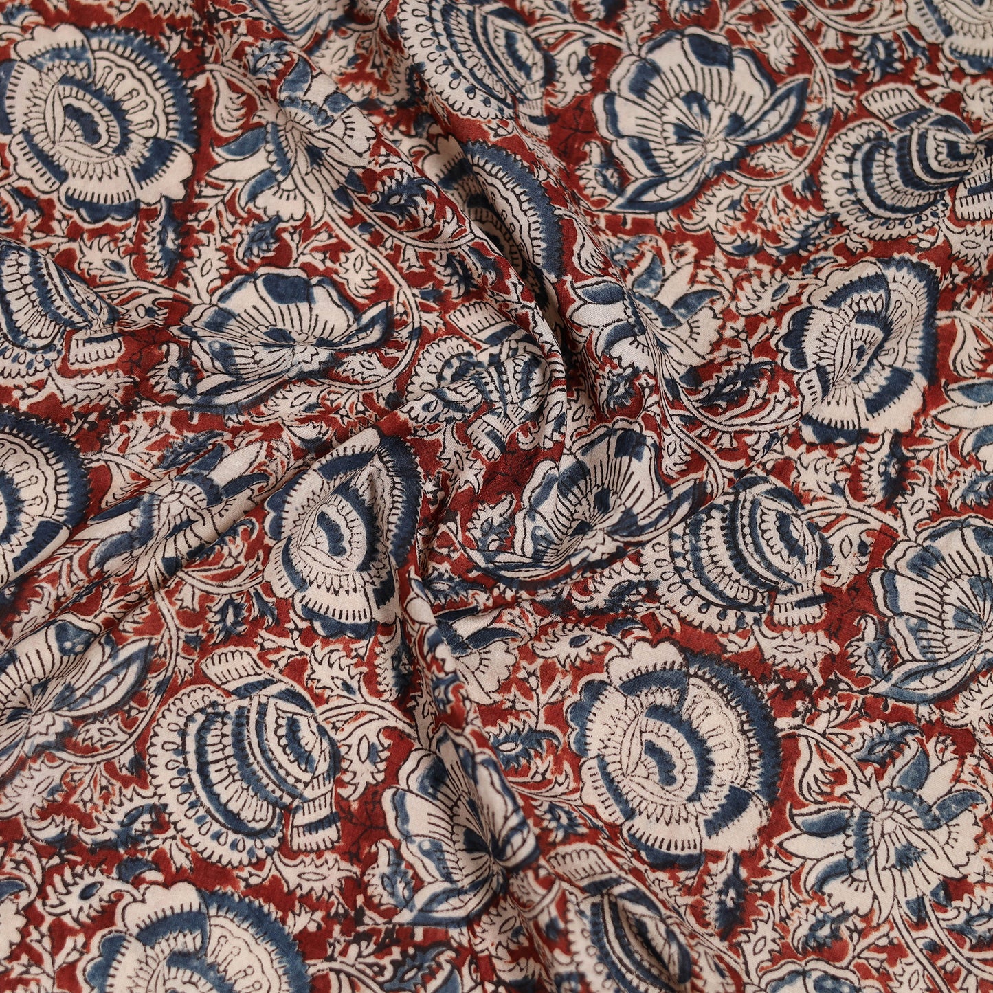 Pedana Hand Block Print Natural Dyed Cotton Kalamkari Scarf 40