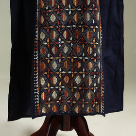 Blue - Bengal Kantha Hand Embroidery Cotton Long Kaftan 57