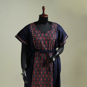 Bengal Kantha Hand Embroidery Cotton Long Kaftan 58