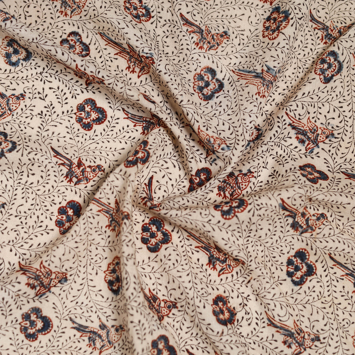Pedana Hand Block Print Natural Dyed Cotton Kalamkari Scarf 38