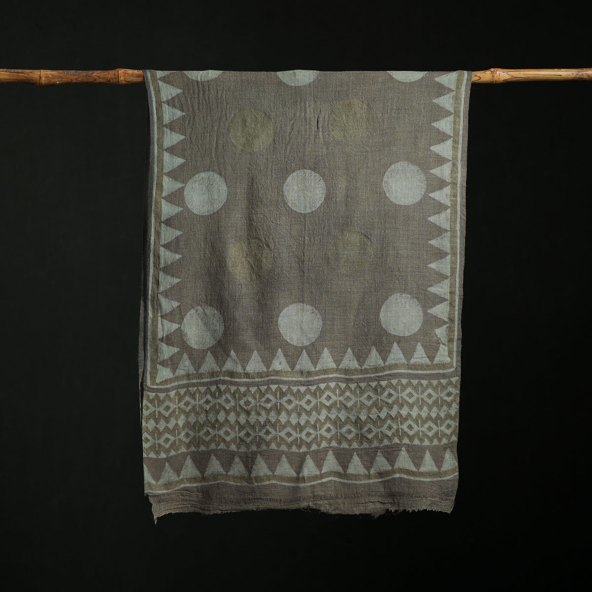Pure Merino Wool Hand Block Akola Print Stole 41