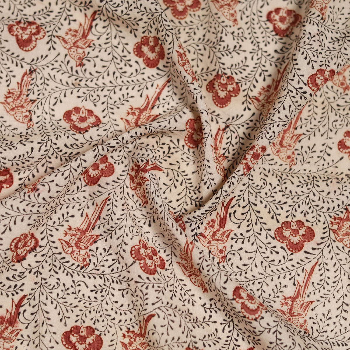 Pedana Hand Block Print Natural Dyed Cotton Kalamkari Scarf 36