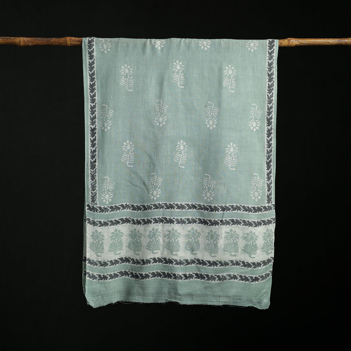 Pure Merino Wool Hand Block Akola Print Stole 42