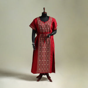Bengal Kantha Hand Embroidery Cotton Long Kaftan 60