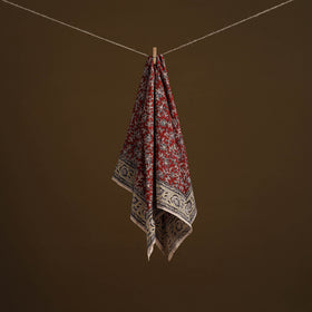 Pedana Hand Block Print Natural Dyed Cotton Kalamkari Scarf 33