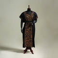 Black - Bengal Kantha Hand Embroidery Cotton Long Kaftan 61