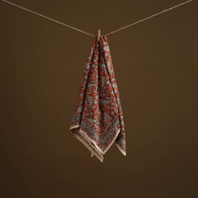 Pedana Hand Block Print Natural Dyed Cotton Kalamkari Scarf 31
