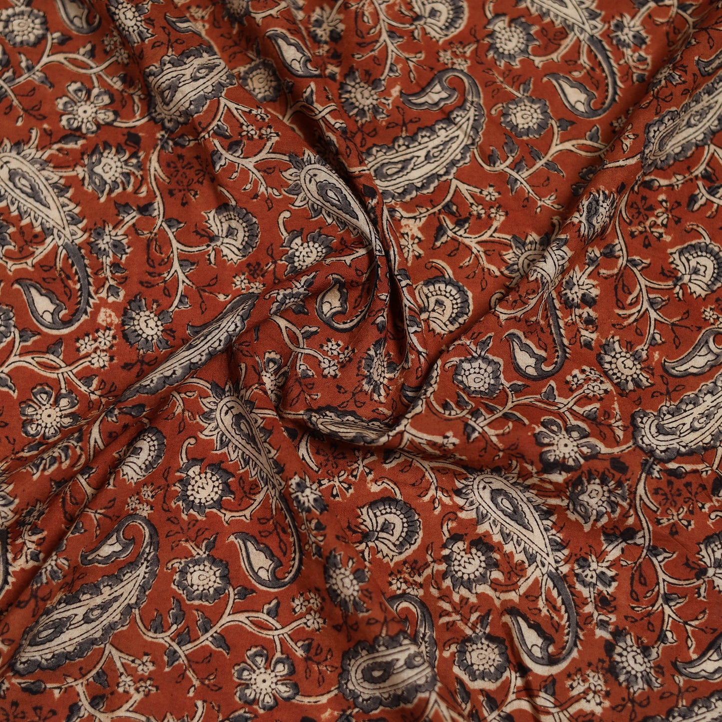 Pedana Hand Block Print Natural Dyed Cotton Kalamkari Scarf 31