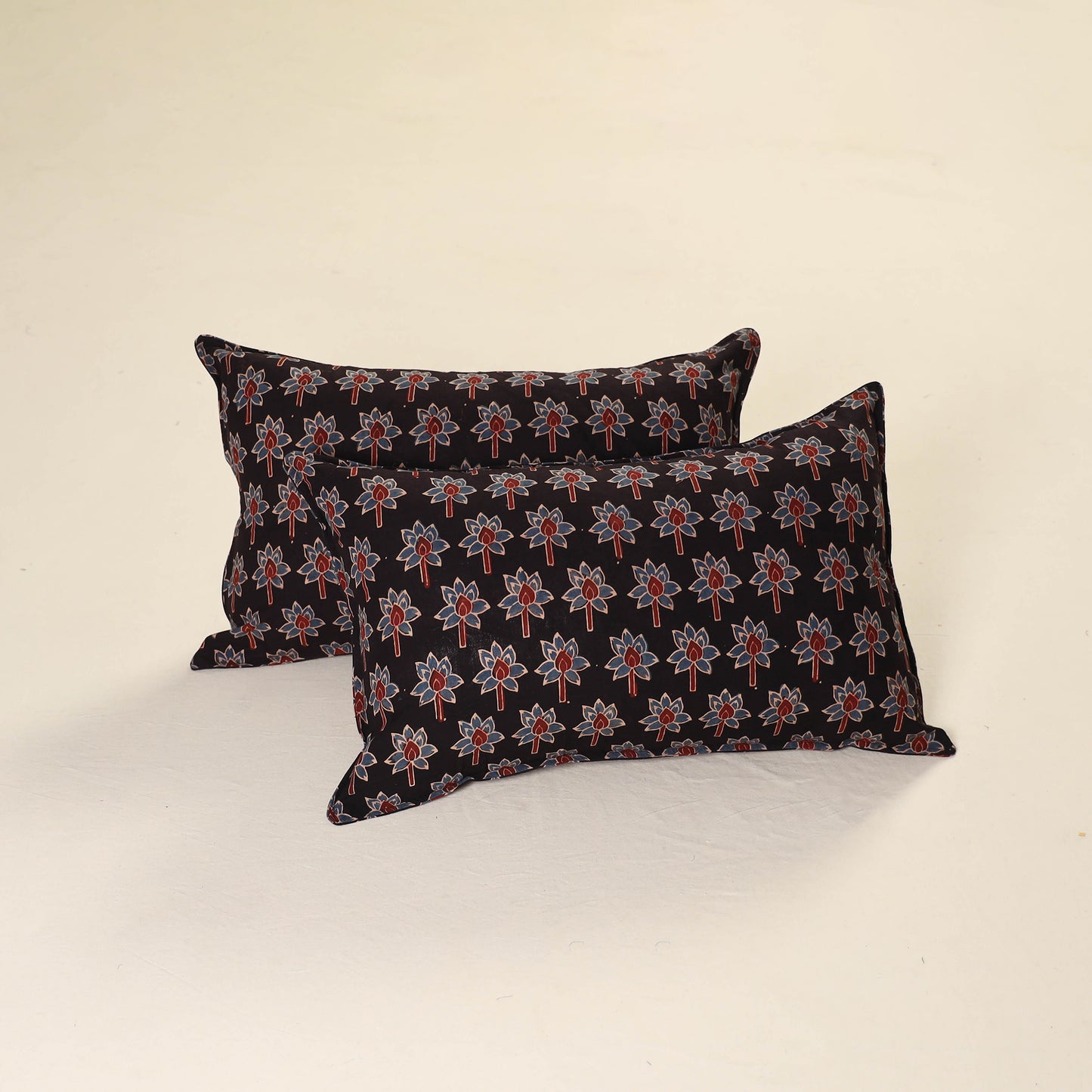 Ajrakh Print Cotton Pillow Cover (Set of 2) 37