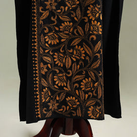Black - Bengal Kantha Hand Embroidery Cotton Long Kaftan 61