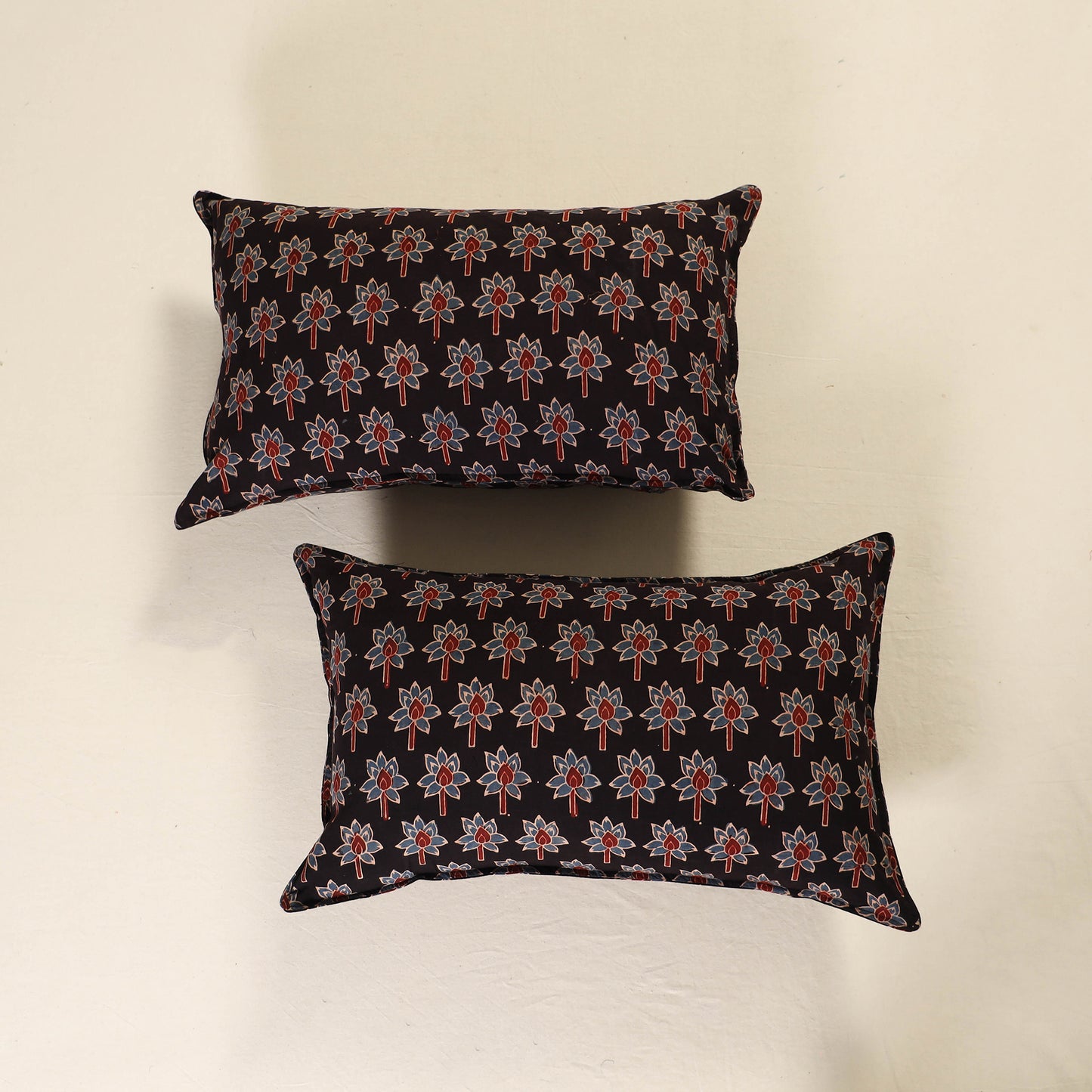 Ajrakh Print Cotton Pillow Cover (Set of 2) 37