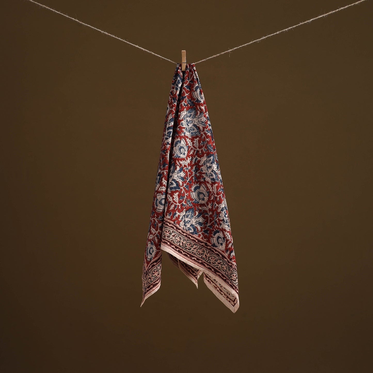 Pedana Hand Block Print Natural Dyed Cotton Kalamkari Scarf 30