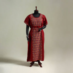 Bengal Kantha Hand Embroidery Cotton Long Kaftan 62