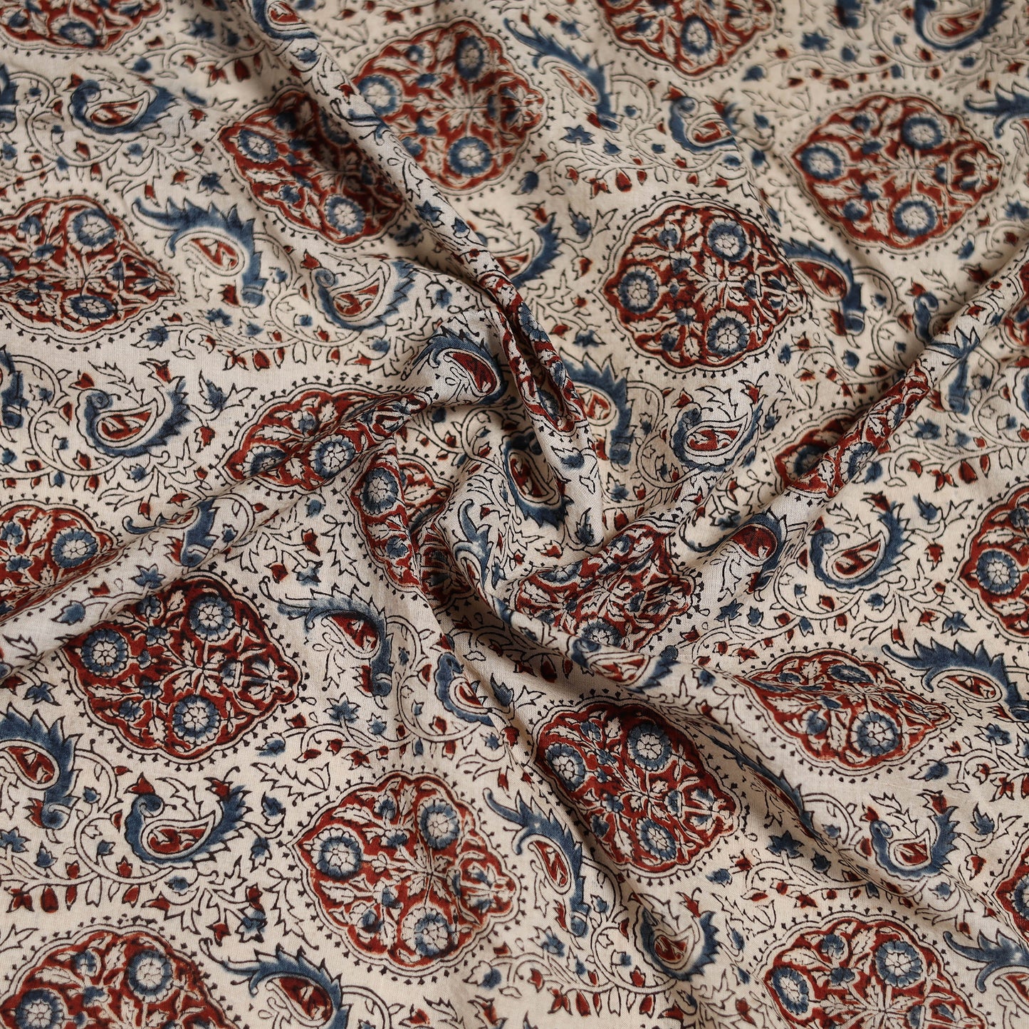 Pedana Hand Block Print Natural Dyed Cotton Kalamkari Scarf 28