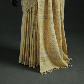 Pure Merino Wool Hand Block Akola Prints Saree 20
