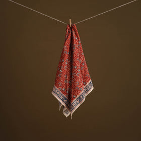 Pedana Hand Block Print Natural Dyed Cotton Kalamkari Scarf 25