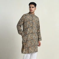 Kalamkari Block Printed Cotton Men Long Kurta 04