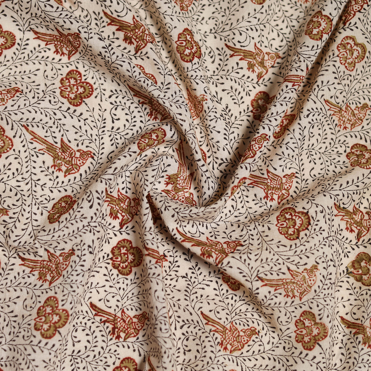 Pedana Hand Block Print Natural Dyed Cotton Kalamkari Scarf 23