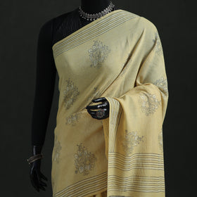Pure Merino Wool Hand Block Akola Prints Saree 19