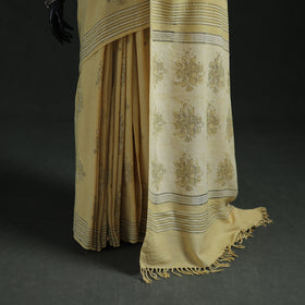 Pure Merino Wool Hand Block Akola Prints Saree 19