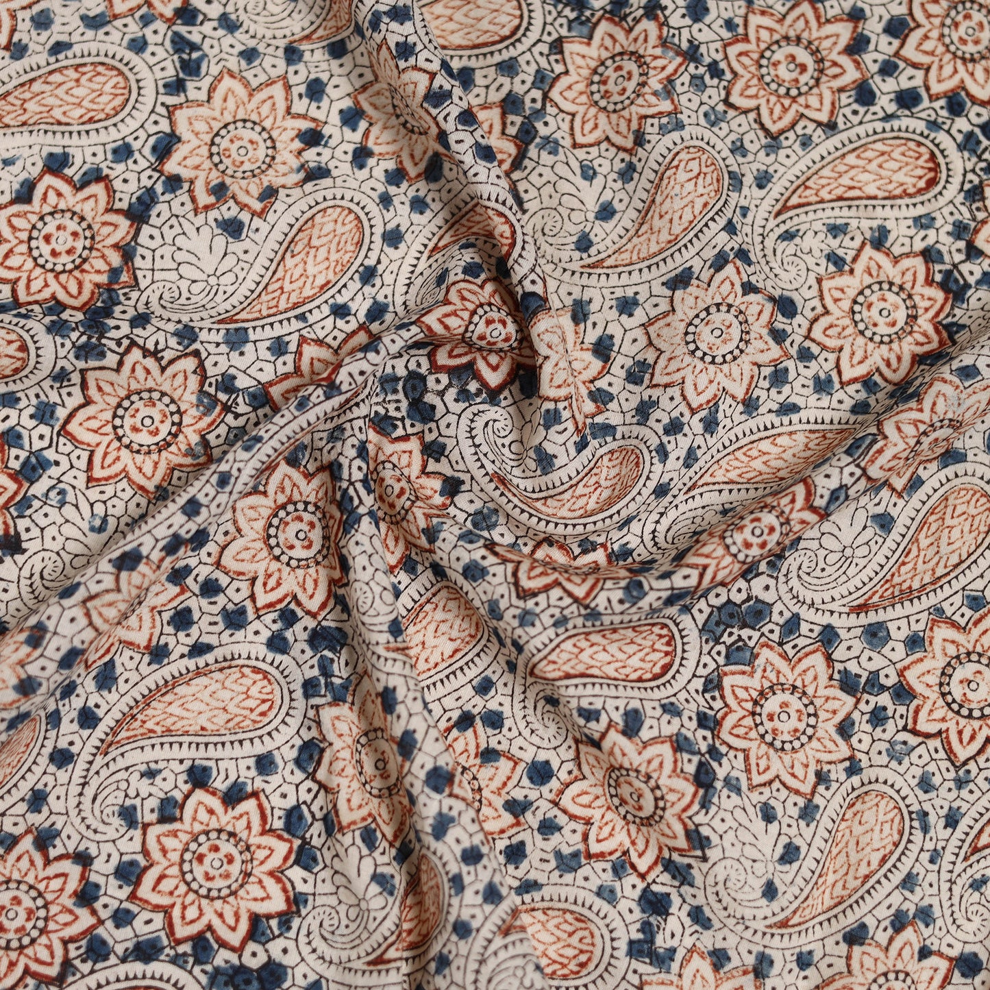 Pedana Hand Block Print Natural Dyed Cotton Kalamkari Scarf 21