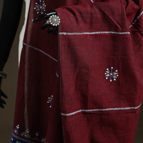 Kantha Hand Embroidered Khes Handwoven Cotton Dupatta 01