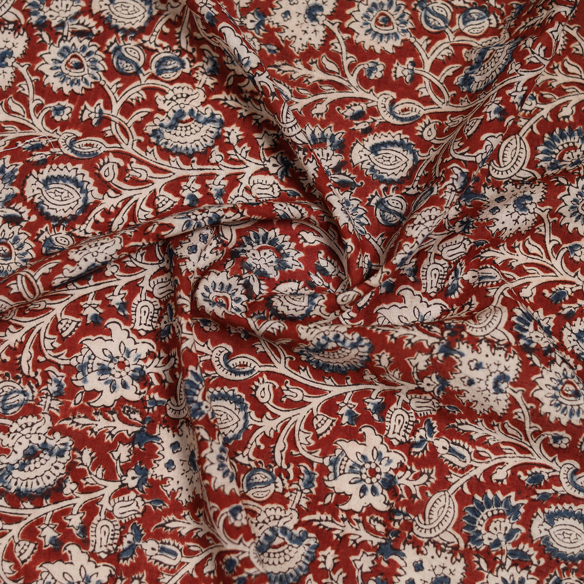 Pedana Hand Block Print Natural Dyed Cotton Kalamkari Scarf 19