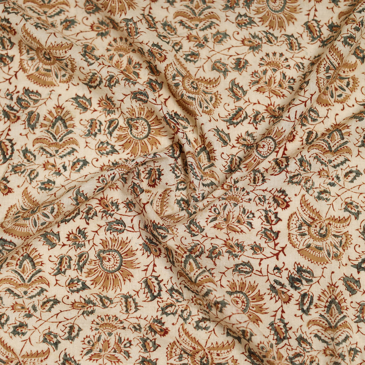 Pedana Hand Block Print Natural Dyed Cotton Kalamkari Scarf 18