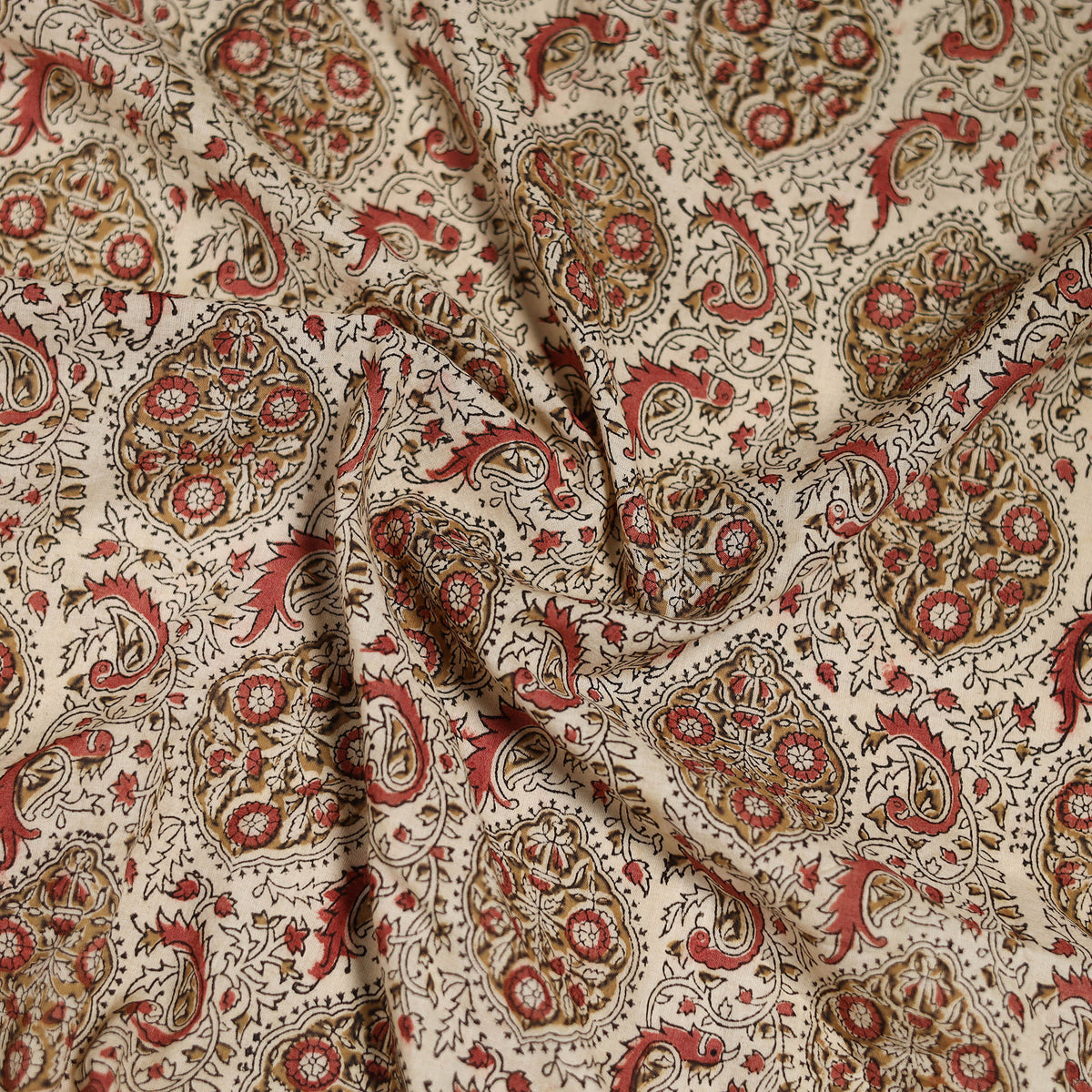 Pedana Hand Block Print Natural Dyed Cotton Kalamkari Scarf 17