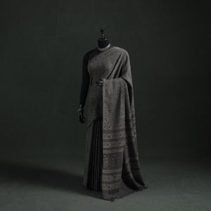 Pure Merino Wool Hand Block Akola Prints Saree 17