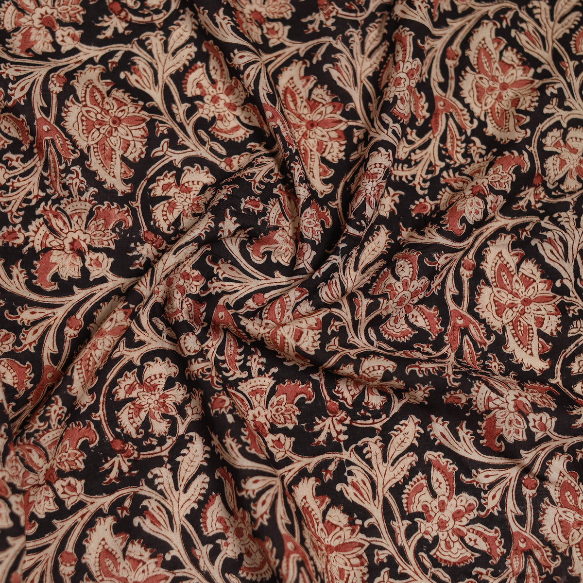 Pedana Hand Block Print Natural Dyed Cotton Kalamkari Scarf 16