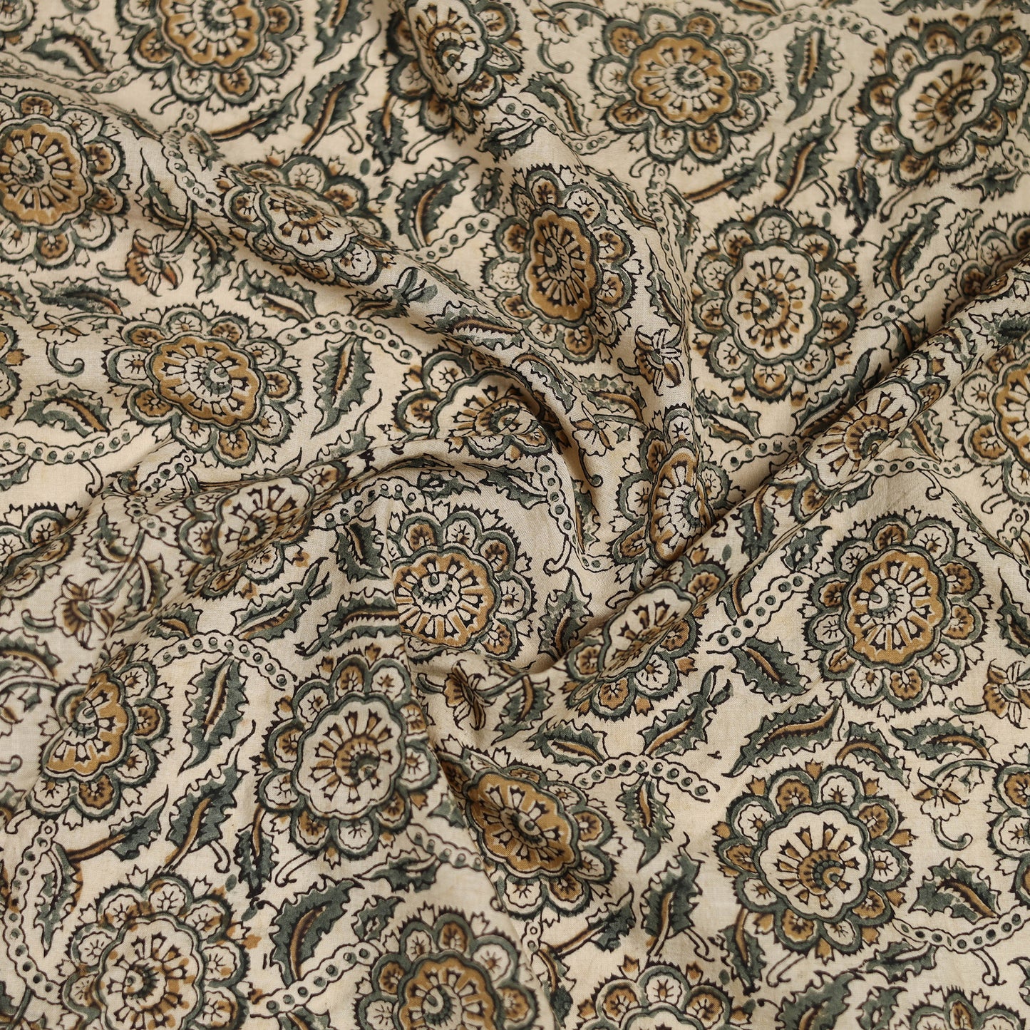 Pedana Hand Block Print Natural Dyed Cotton Kalamkari Scarf 15