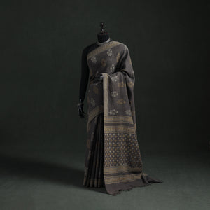 Pure Merino Wool Hand Block Akola Prints Saree 16