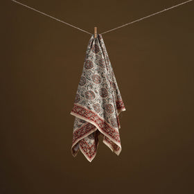 Pedana Hand Block Print Natural Dyed Cotton Kalamkari Scarf 13