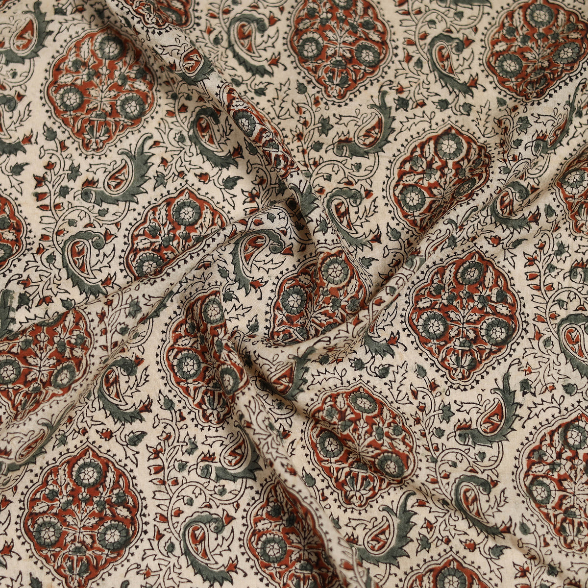 Pedana Hand Block Print Natural Dyed Cotton Kalamkari Scarf 13